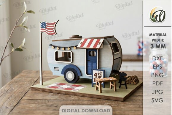 3D 4th of July House Laser Cutting & Other Celebrations