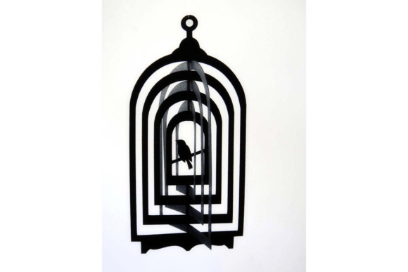 3D Birdcage Spinner Decor Mobile SVG