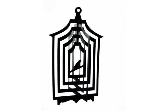 3D Birdcage Wind Spinner Decor Mobile: 3D SVG Table Decorations