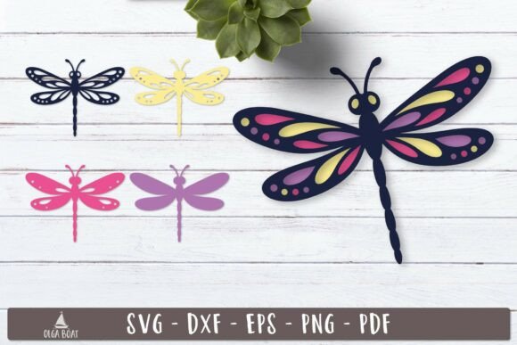 3d Dragonfly Layered SVG Design for Summer Crafts