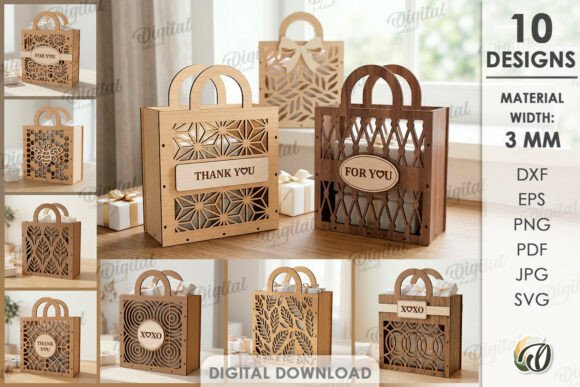 3D Gift Bags Bundle Laser Cut for Other Celebrations