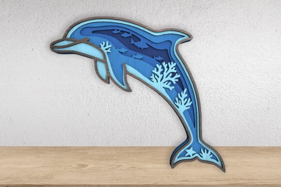 3D Layered Dolphin Laser Cut File: A 3D SVG Review for Sellers