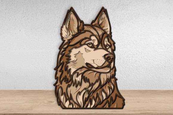3D Layered Husky Dog Laser Cut File for Other Art Amp Projects