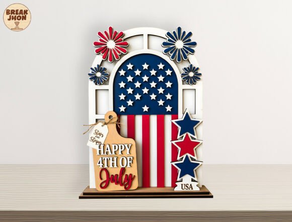 3D Layered Patriotic Laser Cut File Svg