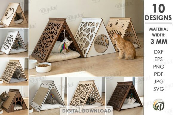 3D Pet Houses Bundle Laser Cut