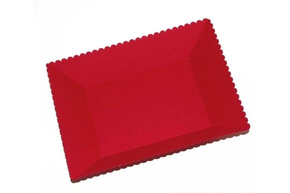 3D Rectangle Scalloped Decor Paper Tray 3D SVG Holidays