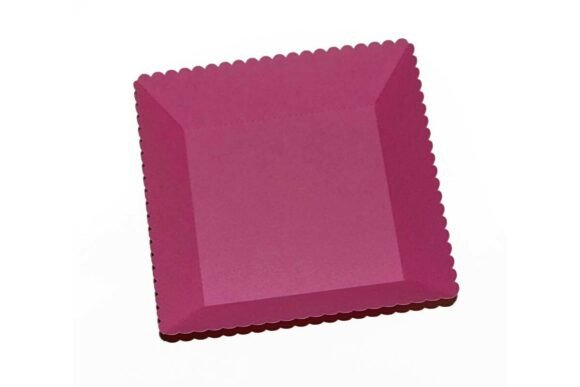3D Square Scalloped Decor Paper Tray SVG