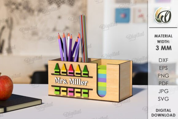 3D Teacher Pencil Holder Laser Cut Review