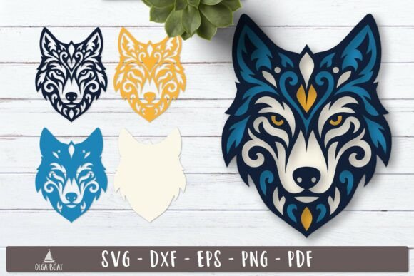 3d Tribal Wolf Head SVG Layered Design Review