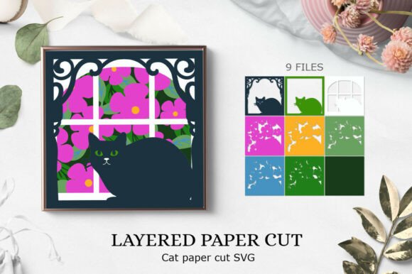 Cat With Flowers Svg Cat 3D Shadow Box Review