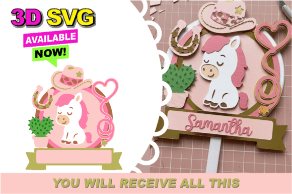 Cowgirl Cake Topper 3D SVG Review