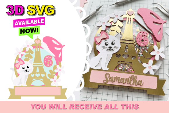Cute Cat Paris 3D SVG: A Smart Pick for Birthdays and Beyond