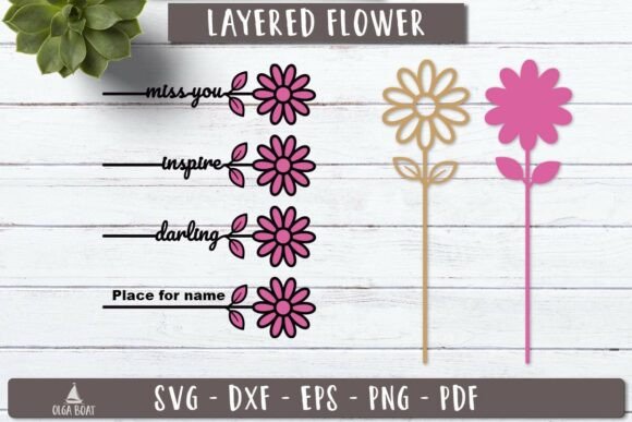 Daisy Flower Name SVG 3d Layered Laser Review