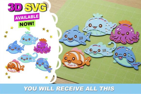 Gummy Sea Animals Kawaii 3D SVG Review