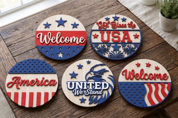 Patriotic 3D Layered Round Sign Bundle: Laser Cutting Signs Review