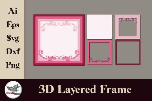 Pink 3D Layered Frame SVG Review