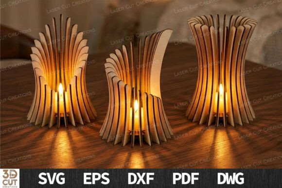 Spiral Candle Holder 3D Laser SVG for Home Decor