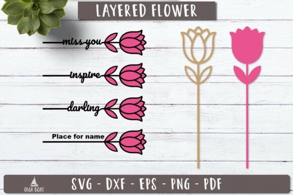 Tulip Flower Name SVG 3d Layered Laser Review